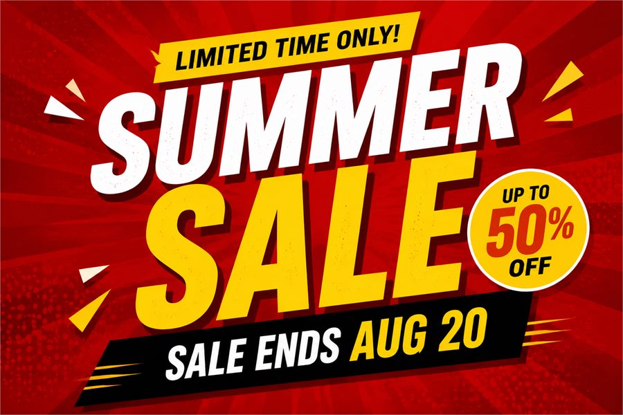 Summer sale promotion before changing the visible deadline SALE ENDS AUG 20